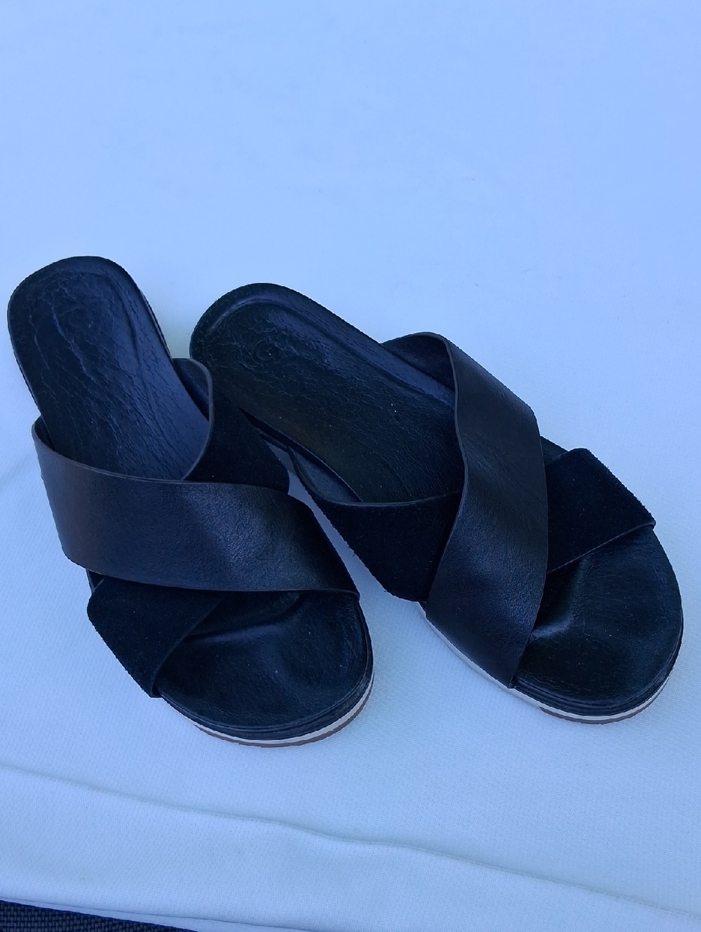 UGG Women's Black Crisscross Slide Mules